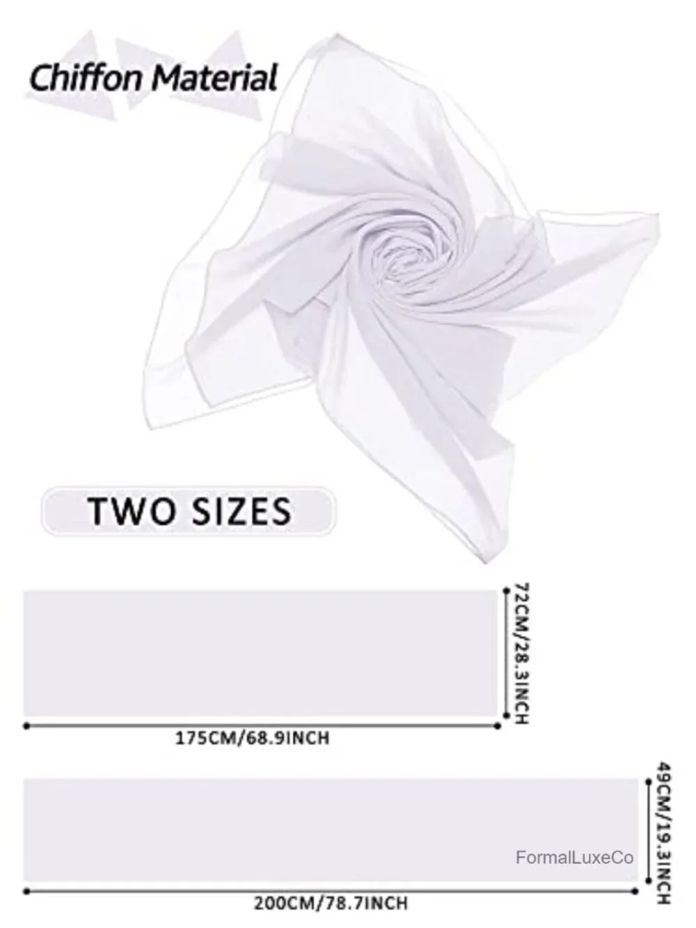 Chiffon Scarf Wrap Shawl for Evening Dresses Bridal Party
